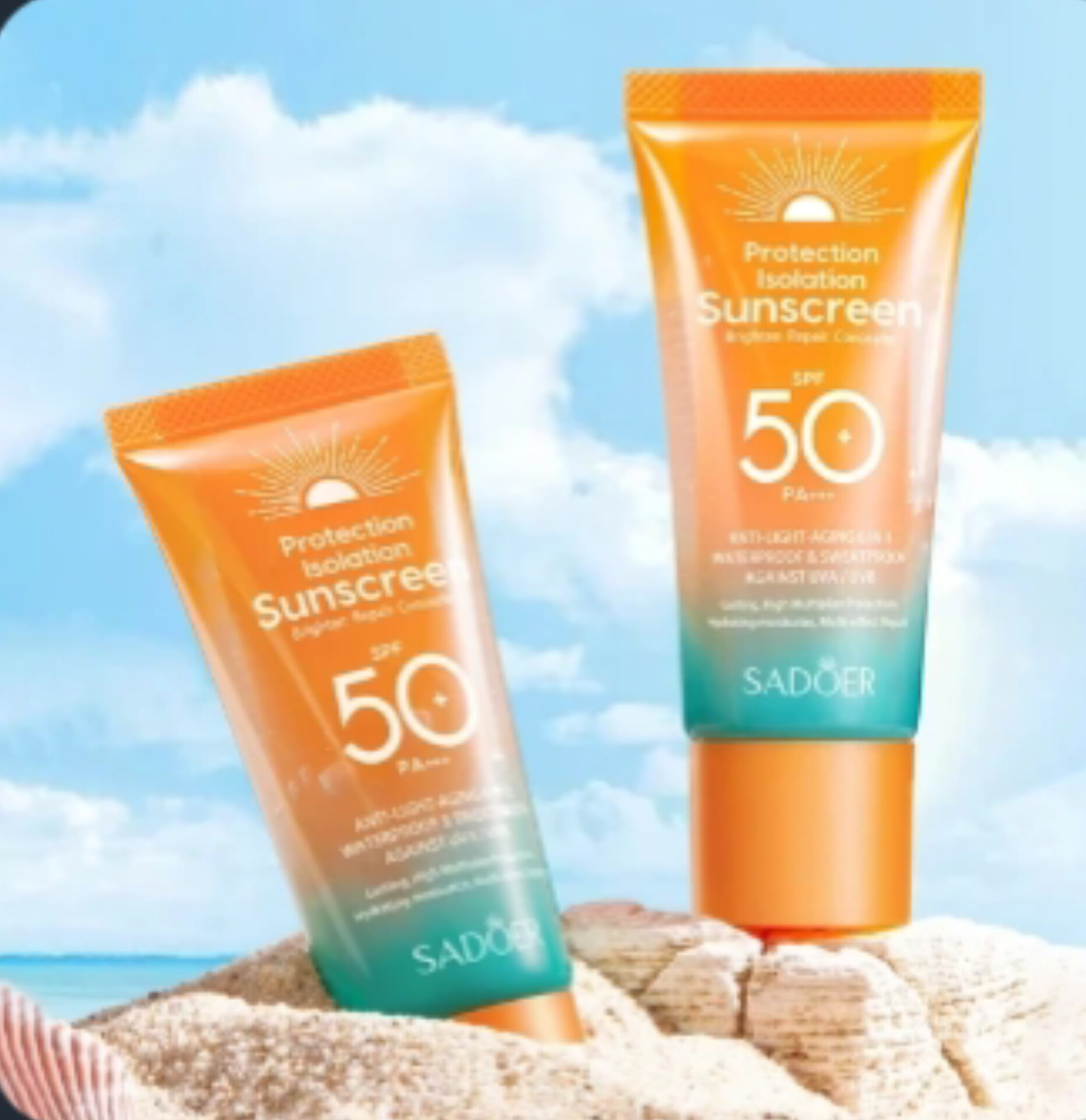 کرم ضدآفتاب سادور SPF50 با خاصیت آبرسانی و ترمیم کننده